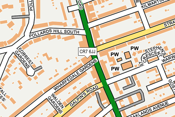 CR7 6JJ map - OS OpenMap – Local (Ordnance Survey)