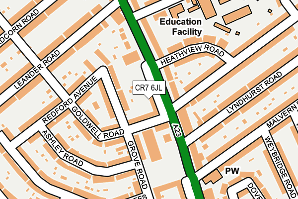 CR7 6JL map - OS OpenMap – Local (Ordnance Survey)