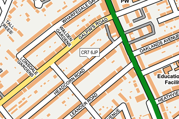 CR7 6JP map - OS OpenMap – Local (Ordnance Survey)