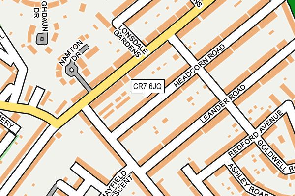 CR7 6JQ map - OS OpenMap – Local (Ordnance Survey)