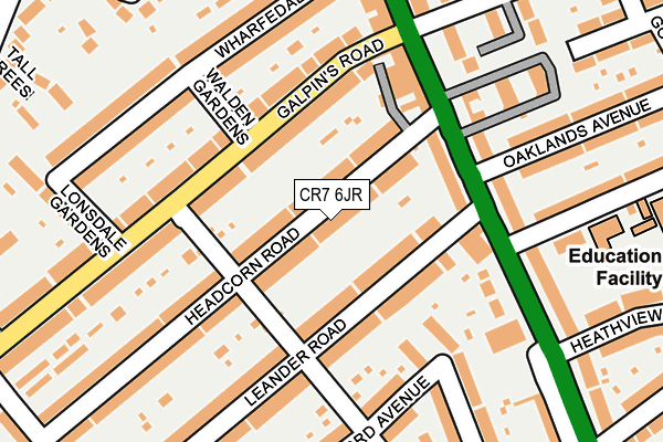 CR7 6JR map - OS OpenMap – Local (Ordnance Survey)
