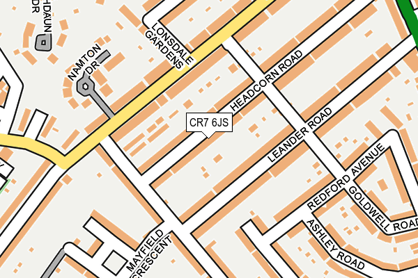 CR7 6JS map - OS OpenMap – Local (Ordnance Survey)