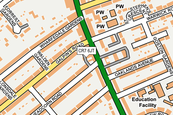 CR7 6JT map - OS OpenMap – Local (Ordnance Survey)