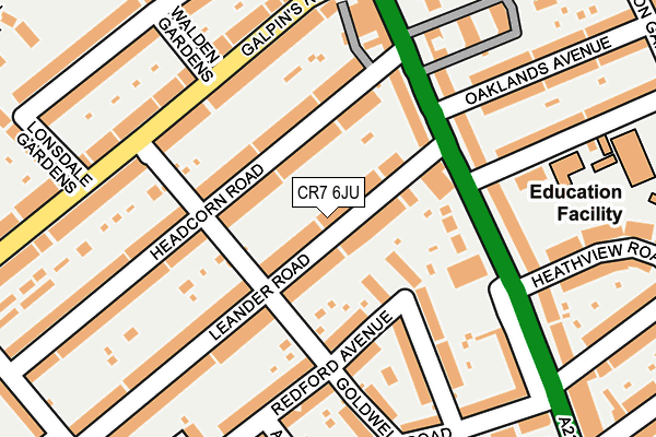 CR7 6JU map - OS OpenMap – Local (Ordnance Survey)