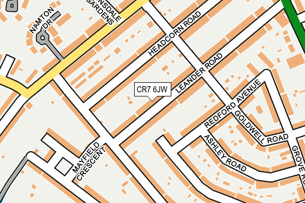 CR7 6JW map - OS OpenMap – Local (Ordnance Survey)