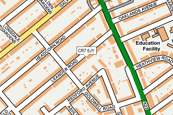 CR7 6JY map - OS OpenMap – Local (Ordnance Survey)