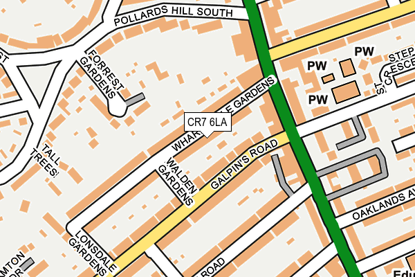 CR7 6LA map - OS OpenMap – Local (Ordnance Survey)