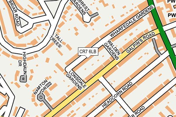 CR7 6LB map - OS OpenMap – Local (Ordnance Survey)