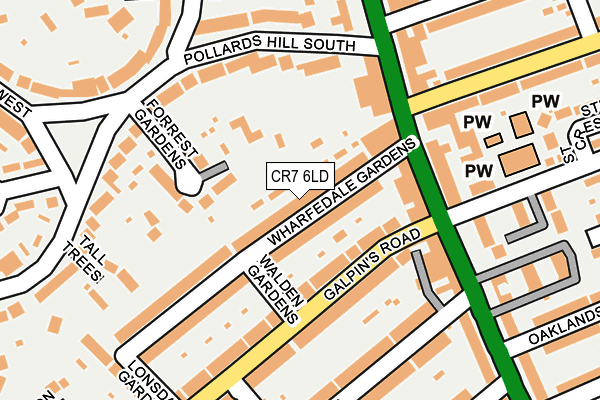 CR7 6LD map - OS OpenMap – Local (Ordnance Survey)