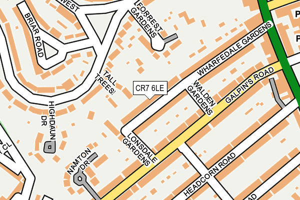 CR7 6LE map - OS OpenMap – Local (Ordnance Survey)