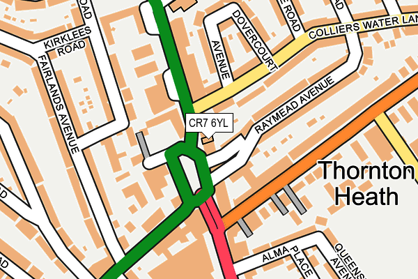 CR7 6YL map - OS OpenMap – Local (Ordnance Survey)