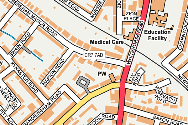 CR7 7AD map - OS OpenMap – Local (Ordnance Survey)