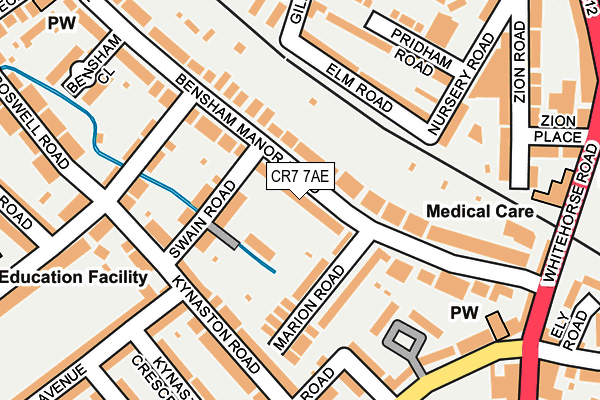 CR7 7AE map - OS OpenMap – Local (Ordnance Survey)