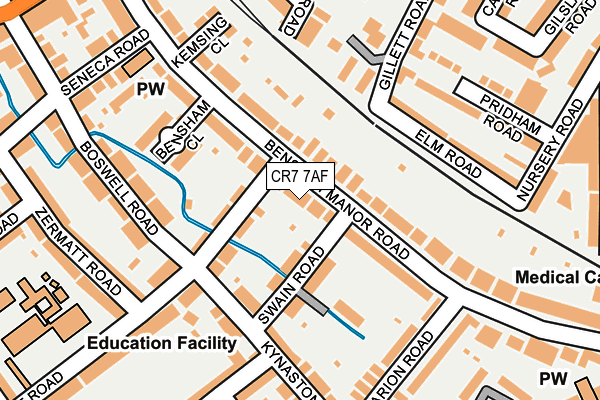 CR7 7AF map - OS OpenMap – Local (Ordnance Survey)