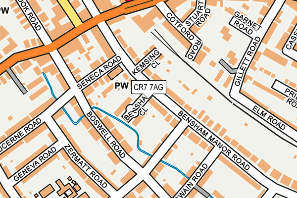 CR7 7AG map - OS OpenMap – Local (Ordnance Survey)