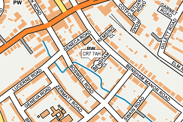 CR7 7AH map - OS OpenMap – Local (Ordnance Survey)