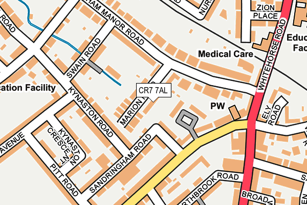 CR7 7AL map - OS OpenMap – Local (Ordnance Survey)