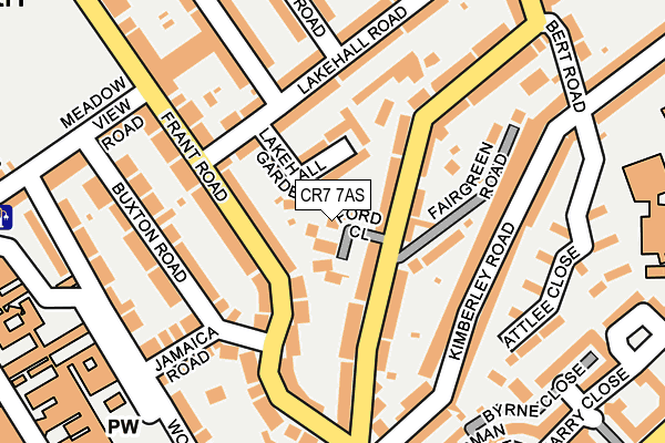 CR7 7AS map - OS OpenMap – Local (Ordnance Survey)