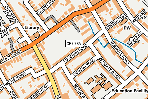 CR7 7BA map - OS OpenMap – Local (Ordnance Survey)