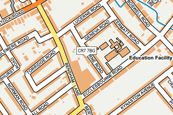 CR7 7BG map - OS OpenMap – Local (Ordnance Survey)