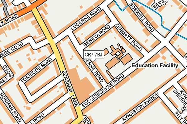 CR7 7BJ map - OS OpenMap – Local (Ordnance Survey)