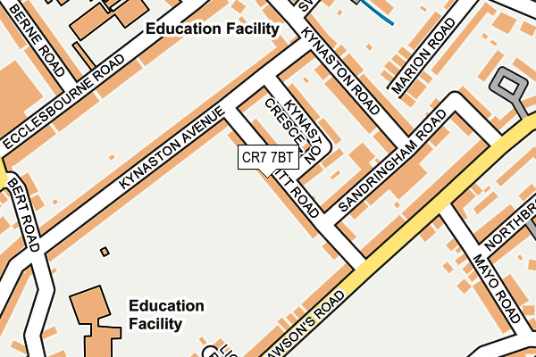 CR7 7BT map - OS OpenMap – Local (Ordnance Survey)