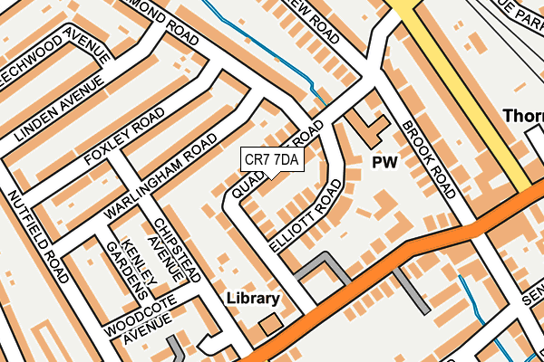 CR7 7DA map - OS OpenMap – Local (Ordnance Survey)