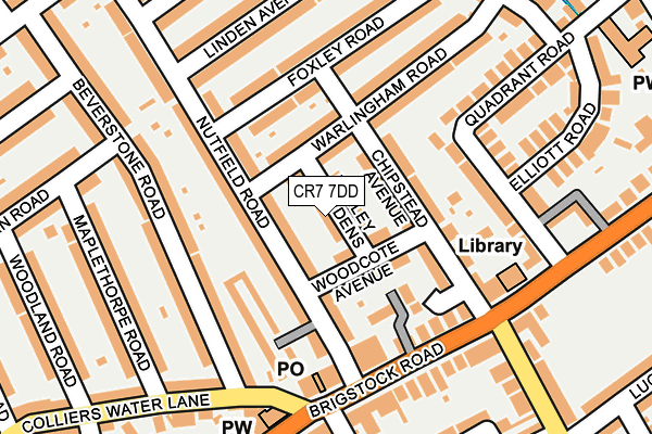 CR7 7DD map - OS OpenMap – Local (Ordnance Survey)
