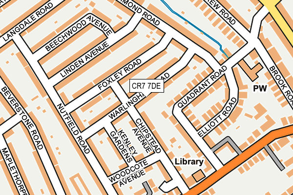 CR7 7DE map - OS OpenMap – Local (Ordnance Survey)