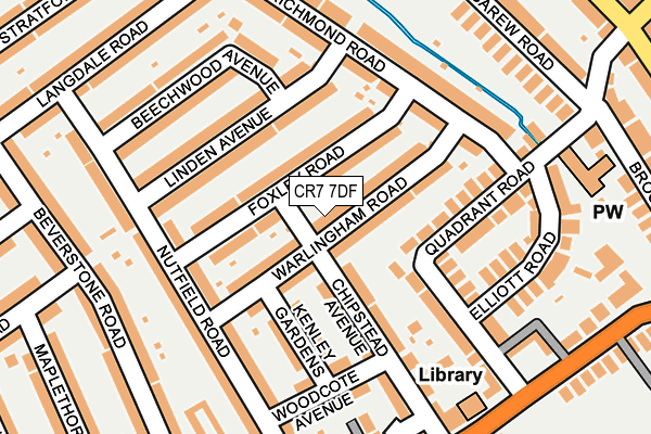 CR7 7DF map - OS OpenMap – Local (Ordnance Survey)