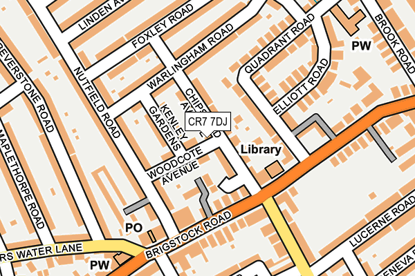 CR7 7DJ map - OS OpenMap – Local (Ordnance Survey)