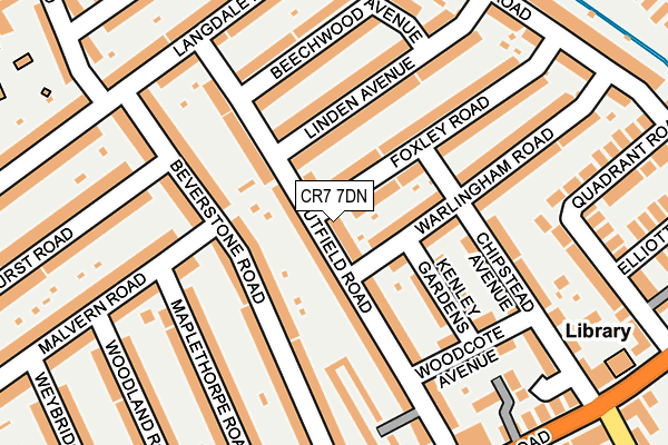 CR7 7DN map - OS OpenMap – Local (Ordnance Survey)