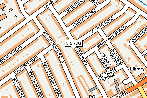 CR7 7DQ map - OS OpenMap – Local (Ordnance Survey)