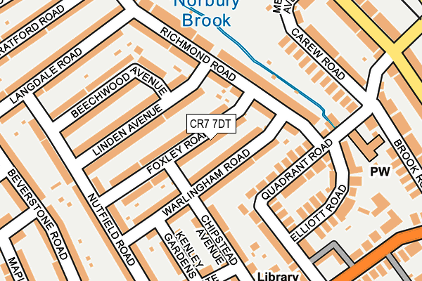 CR7 7DT map - OS OpenMap – Local (Ordnance Survey)