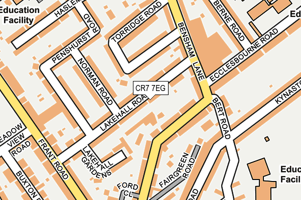 CR7 7EG map - OS OpenMap – Local (Ordnance Survey)