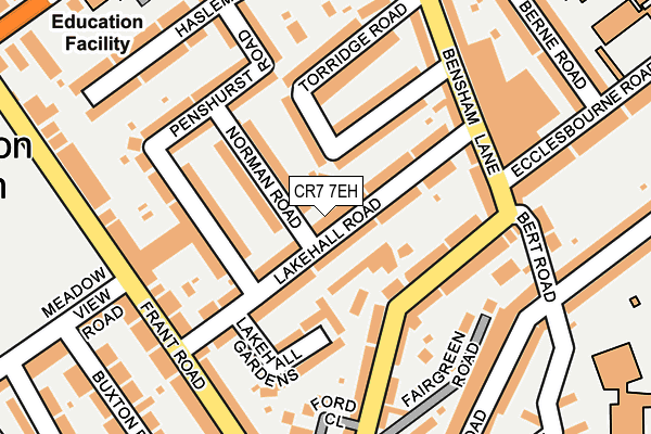 CR7 7EH map - OS OpenMap – Local (Ordnance Survey)