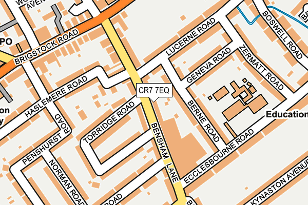 CR7 7EQ map - OS OpenMap – Local (Ordnance Survey)