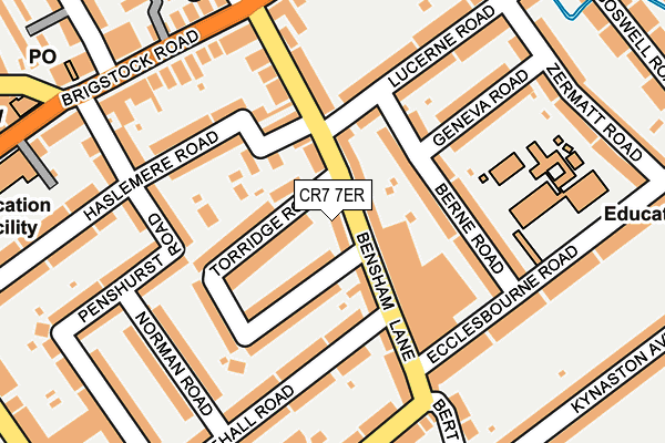 CR7 7ER map - OS OpenMap – Local (Ordnance Survey)
