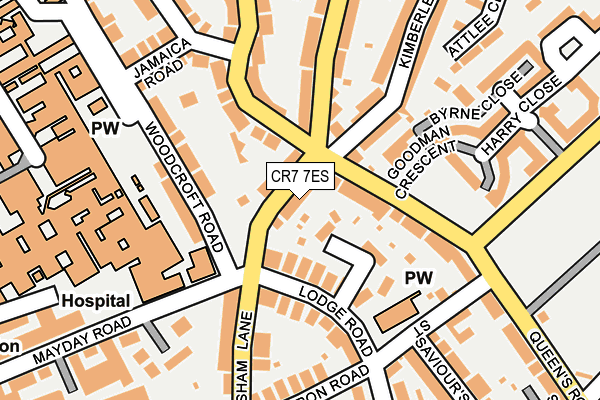 CR7 7ES map - OS OpenMap – Local (Ordnance Survey)