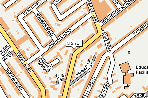 CR7 7ET map - OS OpenMap – Local (Ordnance Survey)