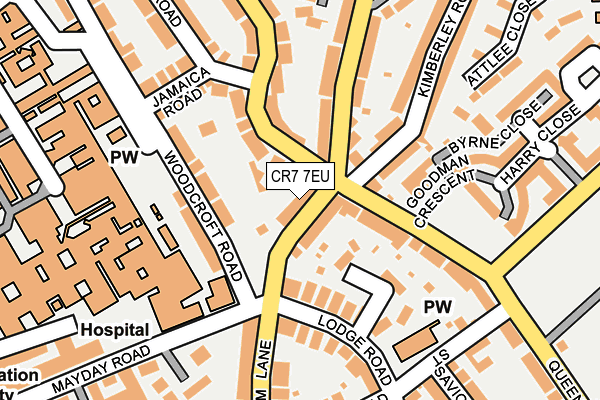 CR7 7EU map - OS OpenMap – Local (Ordnance Survey)