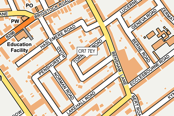 CR7 7EY map - OS OpenMap – Local (Ordnance Survey)