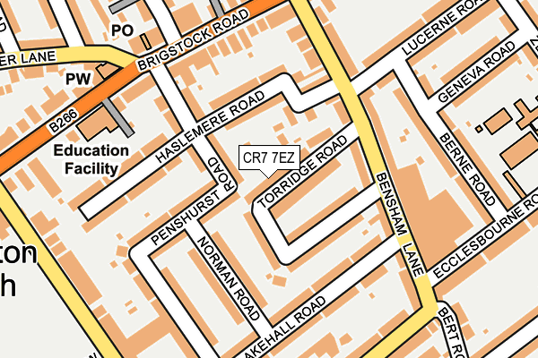 CR7 7EZ map - OS OpenMap – Local (Ordnance Survey)