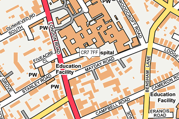 CR7 7FF map - OS OpenMap – Local (Ordnance Survey)