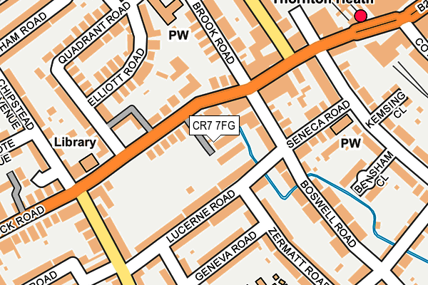 CR7 7FG map - OS OpenMap – Local (Ordnance Survey)