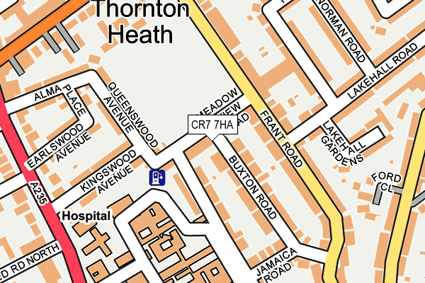 CR7 7HA map - OS OpenMap – Local (Ordnance Survey)