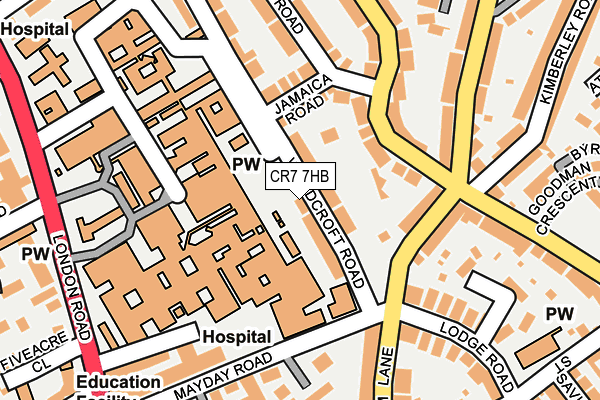 CR7 7HB map - OS OpenMap – Local (Ordnance Survey)