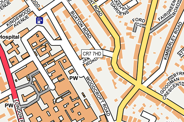 CR7 7HD map - OS OpenMap – Local (Ordnance Survey)