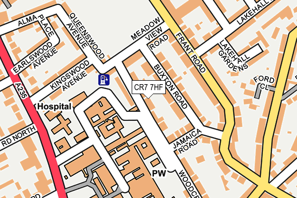 CR7 7HF map - OS OpenMap – Local (Ordnance Survey)
