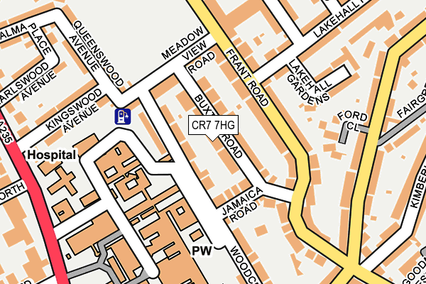 CR7 7HG map - OS OpenMap – Local (Ordnance Survey)